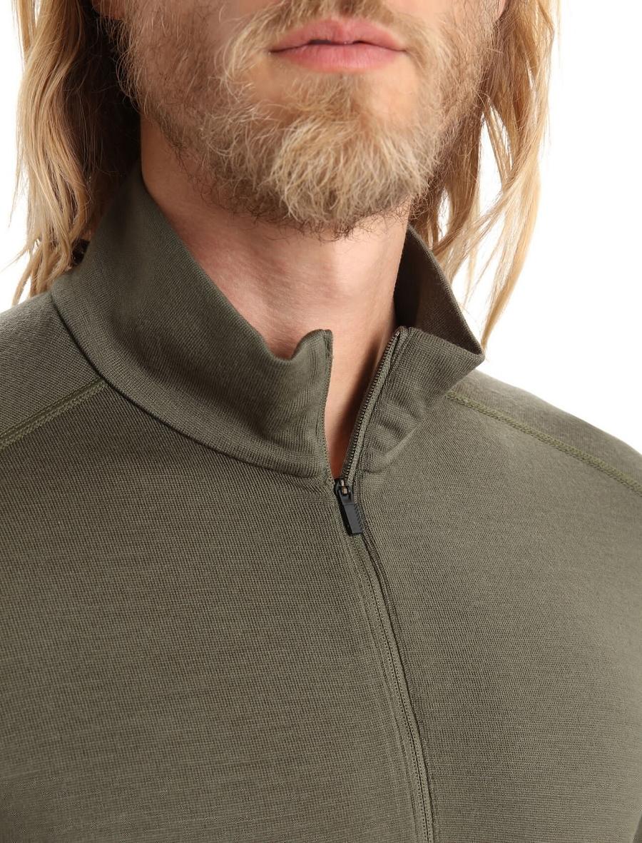 Base Layers Icebreaker Merino 260 Tech Long Sleeve Half Zip Thermal Top Homme Vert Olive | FR 1384PJJQ